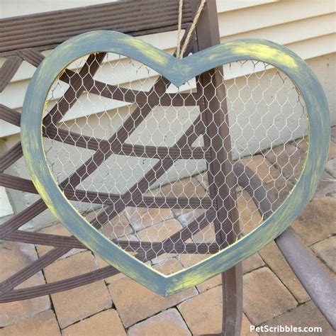 Rustic Chicken Wire Heart Garden Sanity By Pet Scribbles