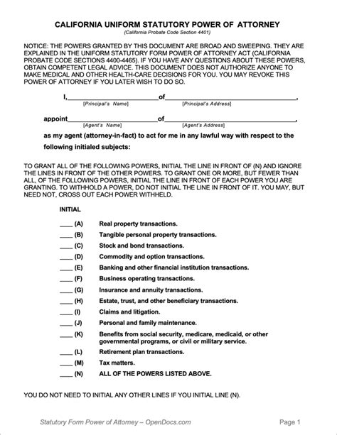 California Durable Power Of Attorney Form 2023 Pdf Printable Forms