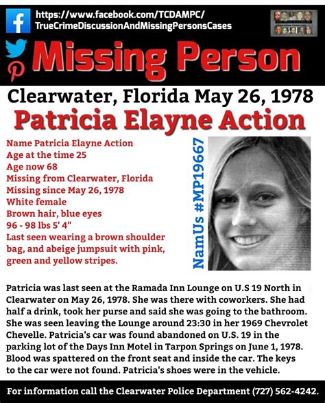 patricia elayne action missing florida 5 26 1978 tcdampc miss florida missing loved ones
