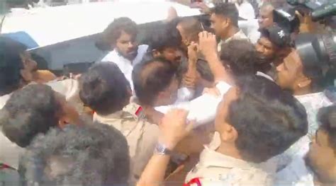 Telangana Congress Chief Revanth Reddy Stopped By Cops At Martyrs