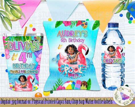 Printable Encanto Pool Party Capri Sun Chip Bag Pack Water Etsy In