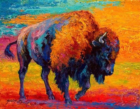 Marion Rose Spirit Of The Prairie Bison Painting Spirit Of The