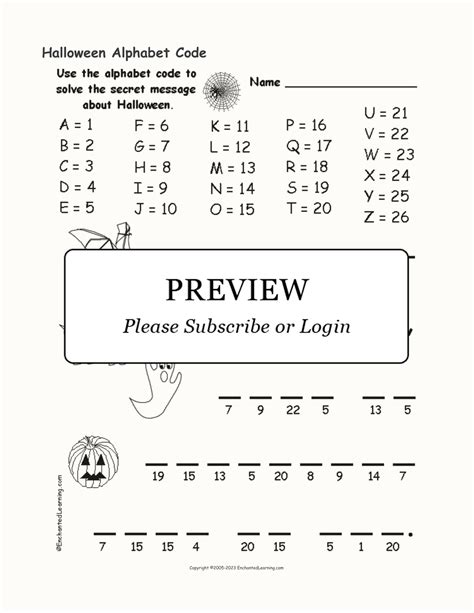 Halloween Alphabet Code Enchanted Learning