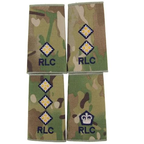 Rlc Royal Logistics Corp British Army Mtp Multicam Pcs Rank Slides £5