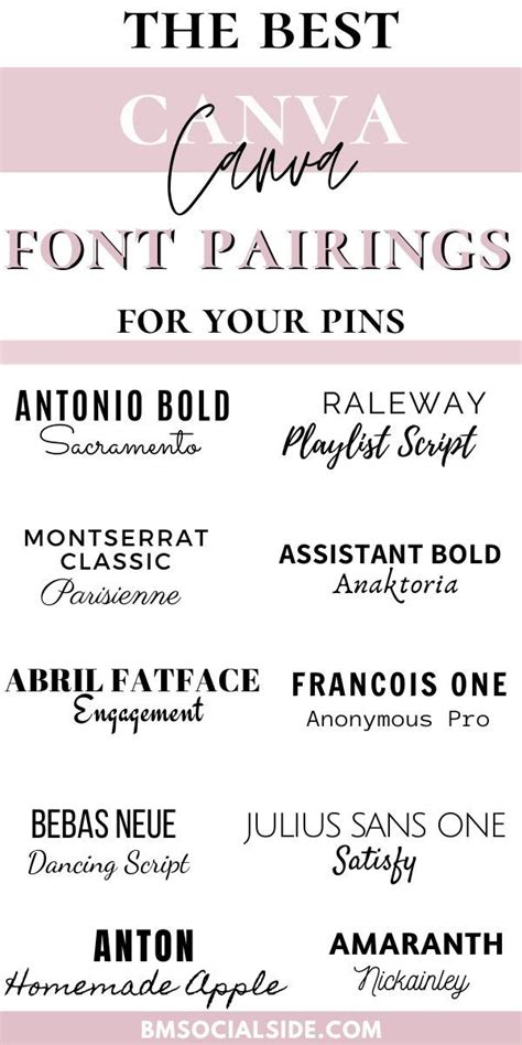 15 Best Canva Font Pairings For Pinterest Bmsocialside Aesthetic