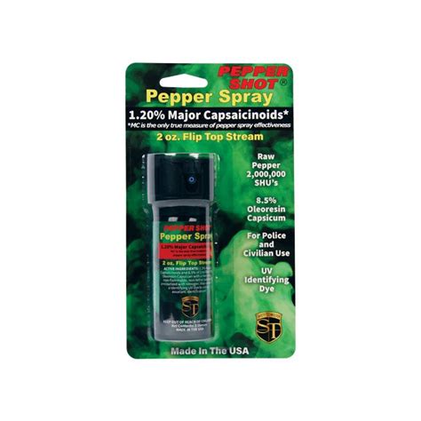 Pepper Shot 12 Mc 2 Oz Pepper Spray Stream Flip Top International
