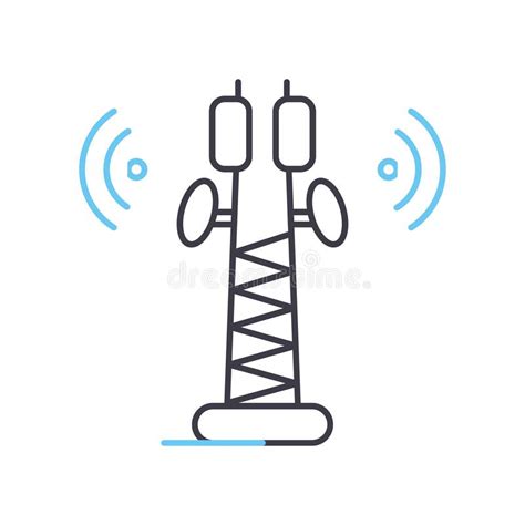 Telecommunication Transmitter Line Icon Outline Symbol Vector
