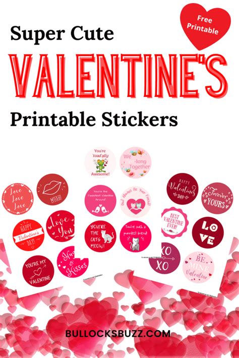 Printable Valentines Day Stickers Bullocks Buzz