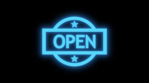 Premium Photo Neon Open Sign With Stars On A Black Background