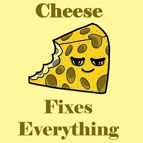 Cheese Fixes Everything Food Humor Cartoon Vinyl Sticker Sticker