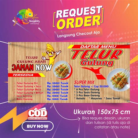 Spanduk Banner Telur Gulung Murah Berkualitas | Lazada Indonesia