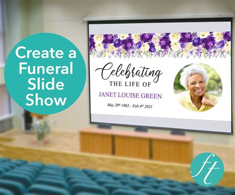Purple Bloom Funeral Slide Show Template Funeral Templates Reviews
