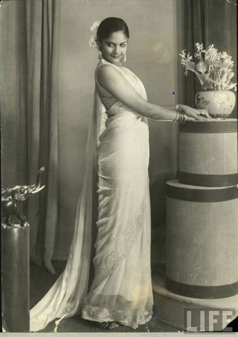 Beautiful Indian Lady In Saree Vintage Photograph Old Indian Photos