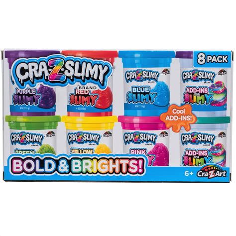Cra Z Art Cra Z Slimy Bold And Bright 8 Pack Multicolor Slime Child Ages