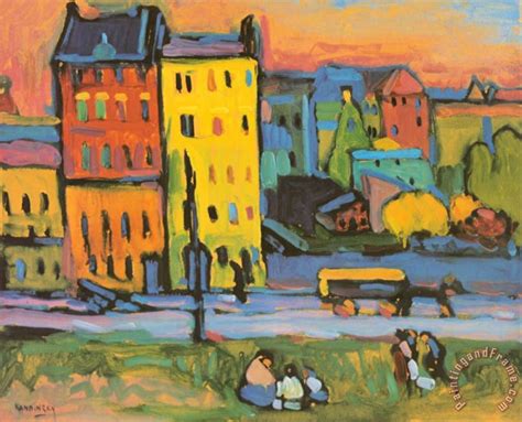 Wassily Kandinsky Houses In Munich Painting Houses In Munich Print For Sale
