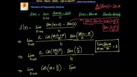 Calculus Differentiation Derivative Of Sin X From First Principle