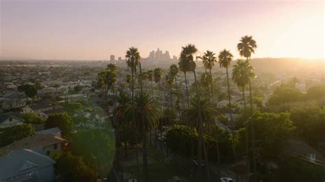 Los Angeles Downtown View Cinematic Sunset Stock Footage Sbv 347440314