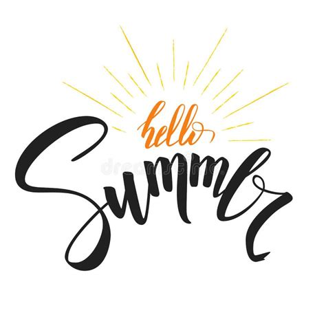 Word Summer In Style Of Calligraphy Or Doodle Vector Illustration With