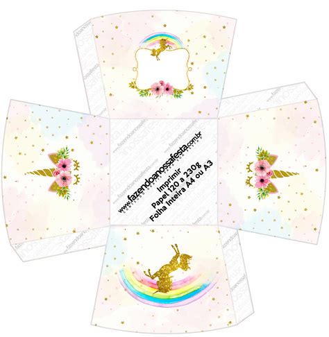 Fiesta De Unicornios Cajas Para Imprimir Gratis Ideas Y Material