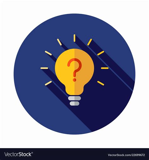 Light Bulb Lamp Icon With Question Mark Inside Vector