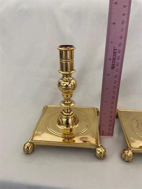 Vintage Brass Candlesticks Set Of 2 Etsy