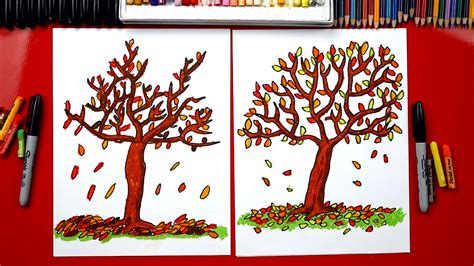 How To Draw A Fall Tree Art For Kids Hub