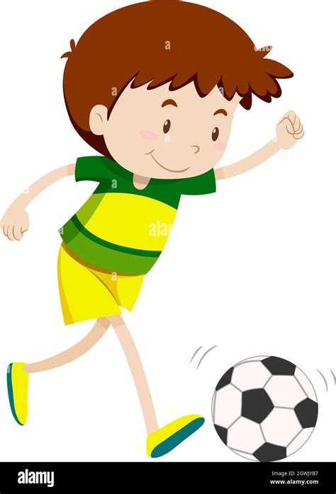 Boy Child Playing With Football Stock Vector Images Alamy