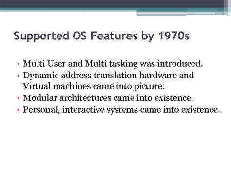 Evolution Of Operating Systems The Evolution Of