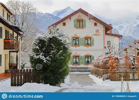 Traditionally Decorated Bavarian Style House In An Alpine Resort Town