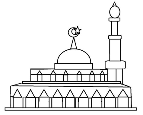 Siapkan sketsa gambar nya, ini bukan gambar saya :v, ini gambar sketsa nemu di mbah google :d Contoh Dan Gambar Mewarnai Masjid Untuk Anak