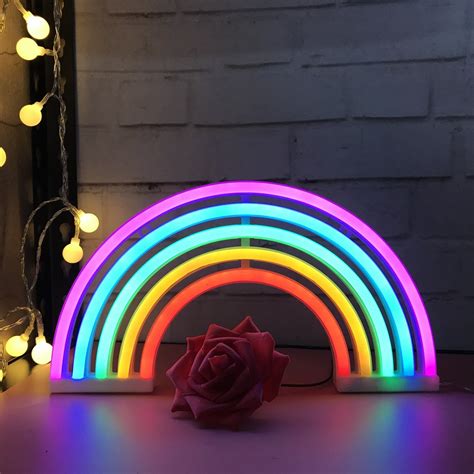 Qiaofei Cute Rainbow Light Signs For Kids Ts T Led Rainbow Neon
