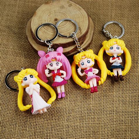 Free Shipping 5 Sets 2sailor Moon Anime Tsukino Usagi Key Chain Bag