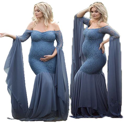 Elegence Lace Maternity Dresses For Photo Shoot Props Sexy Pregnancy