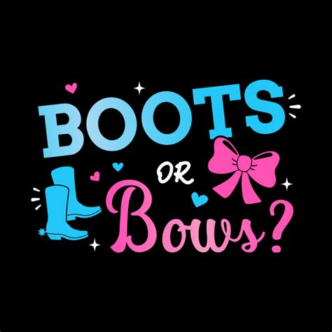 Gender Reveal Boots Or Bows Matching Baby Party Gender Reveal Boots