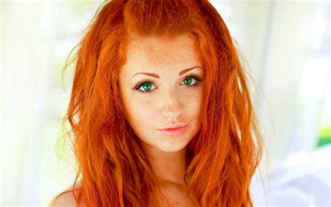Redhead Face Eyes Lops Bright Red Orange Porn Adult Actress Model Portrait Women
