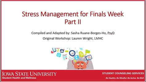 Live Workshop Stress Management During Finals Week Part Ii Youtube
