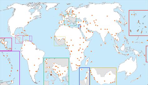 As you answer, the map will be filled in. Find the Capitals of the World - No Outlines Quiz - By teedslaststand