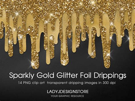Sparkly Gold Glitter Foil Dripping With Sparkle Foil Drippings Etsy Australia