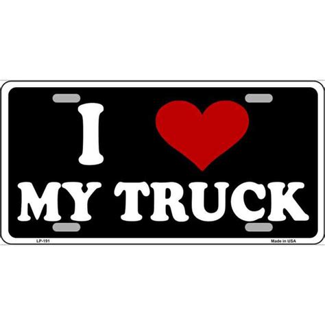 I Love My Truck Black Wholesale Metal Novelty License Plate Tag