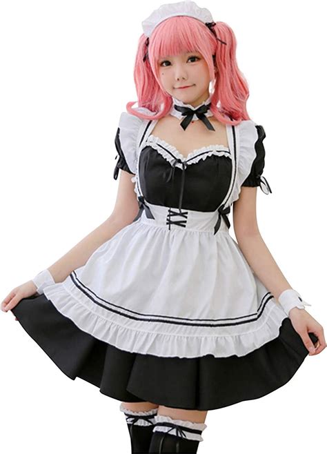 Womens French Maid Apron Costume Anime Cosplay Sexy Maid