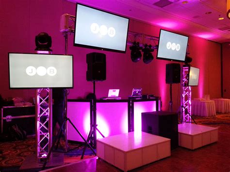 Dj Set Up At The Westchester Marriott With 4 Tv Screens 2 Light Up