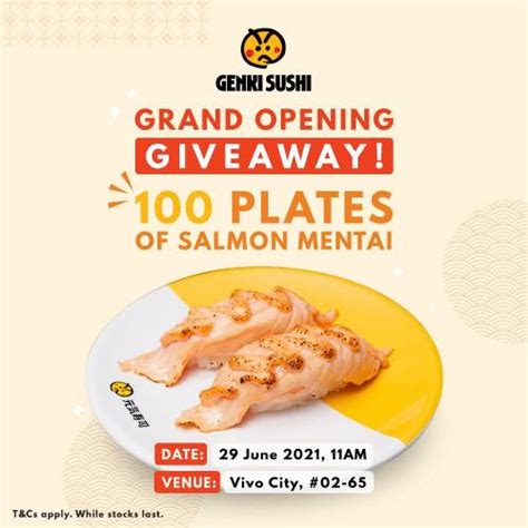 150 gr salmon fillet 50 gr jamur champignon 100 gr nasi sushi 1 sdm mirin 1 sdt kecap asin ½ sdt garam 4 sdm. Genki Sushi VivoCity Opening Promotion FREE Salmon Mentai ...