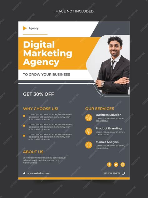 Premium Vector Digital Marketing Agency Flyer Template