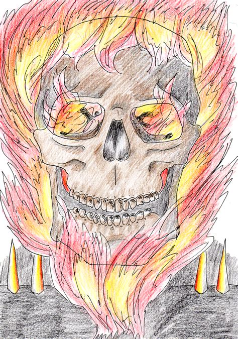 Ghost Rider Head Ink Colours By Athenrilthethief On Deviantart