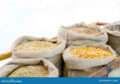 Grains In Sacks Stock Photo Image Of Nutrition Cereal