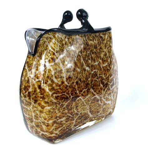 Murano Italy Hand Blown Art Glass Handbag Purse Vase With Etsy