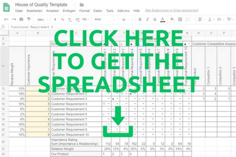 house  quality template  google spreadsheet
