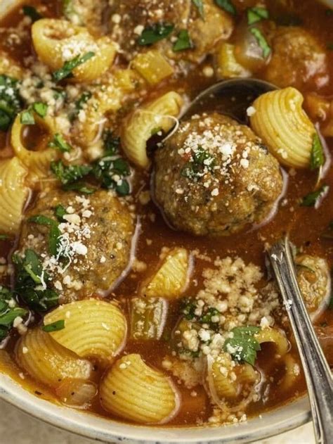 Italian Meatball Soup Recipe With Homeamde Meatballsitalian Meatball