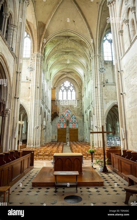 Interior View Of Eglise Notre Dame In Moret Sur Loing Seine Et Marne