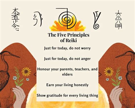 Five Principles Of Reiki Instant Download Etsy
